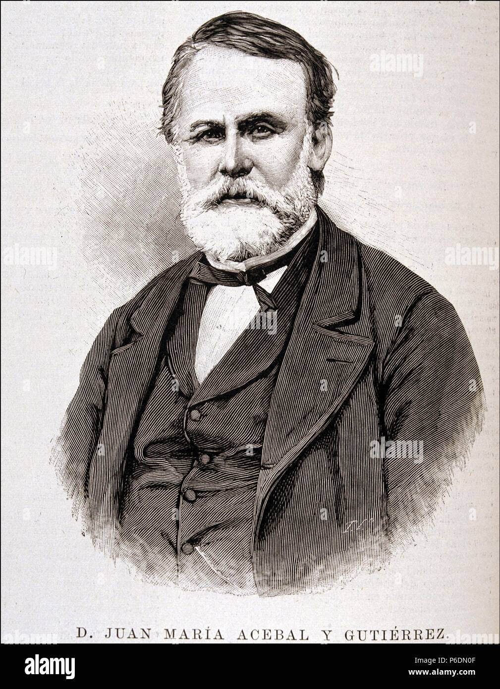 ACEBAL , JUAN MARIA. ESCRITOR ESPAÑOL. OVIEDO 1815 1885. GRABADO