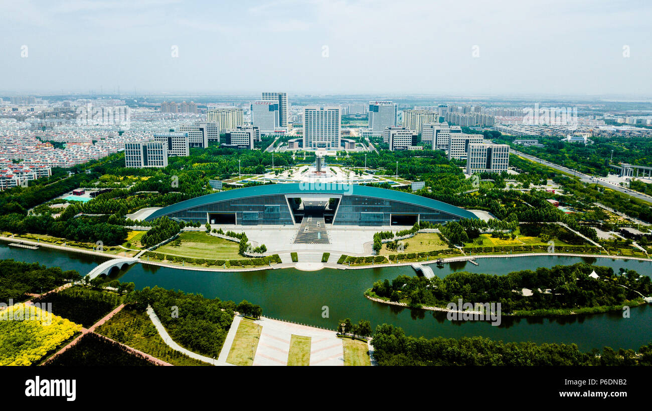 Jinan. 24th June, 2018. Aerial photo taken on June 24, 2018 shows ...