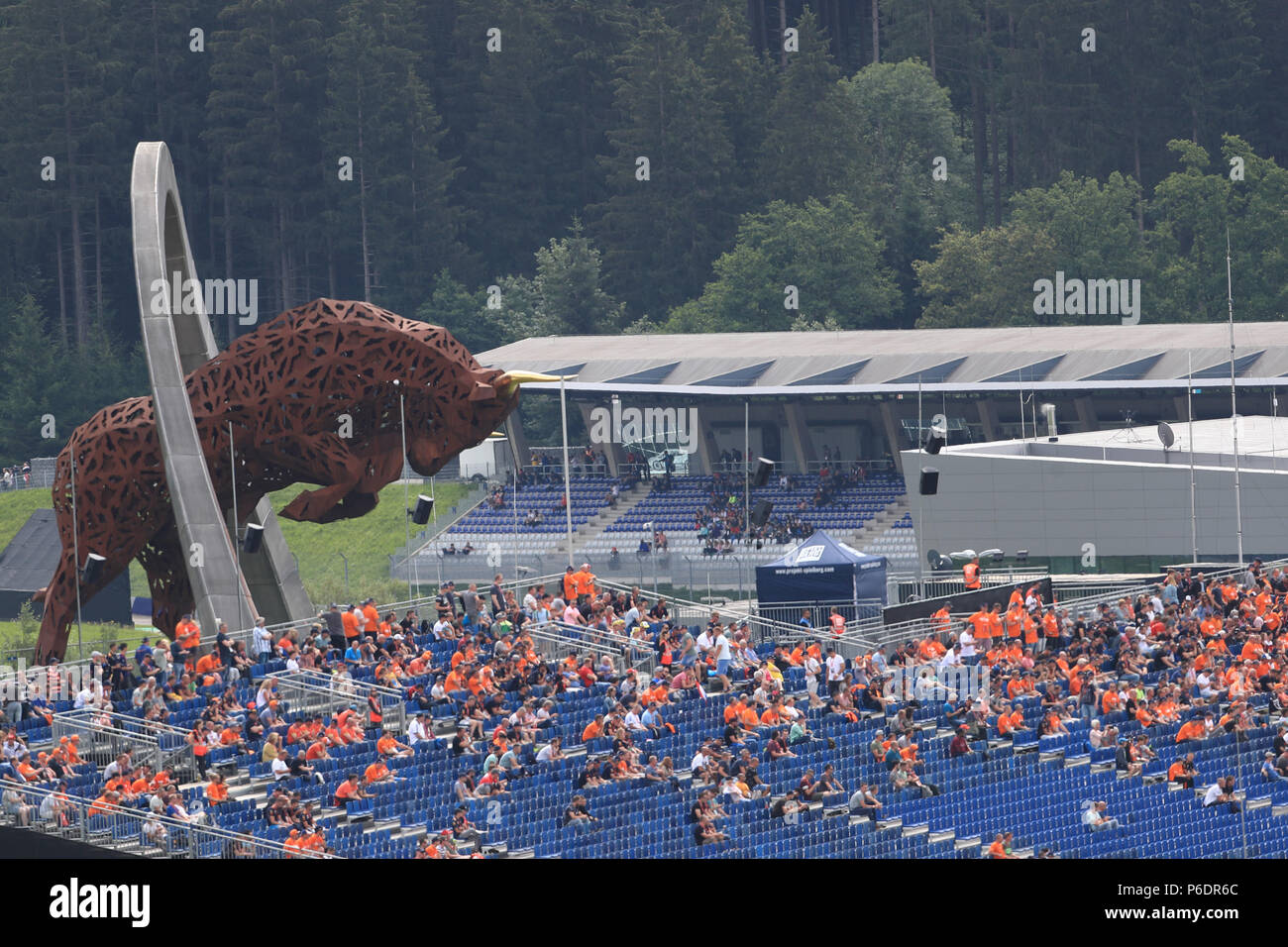 Red Bull Ring, Spielberg, Austria. 29th June, 2018. Austrian Formula One Grand Prix, Friday free practice; The Bull Credit: Action Plus Sports/Alamy Live News Stock Photo