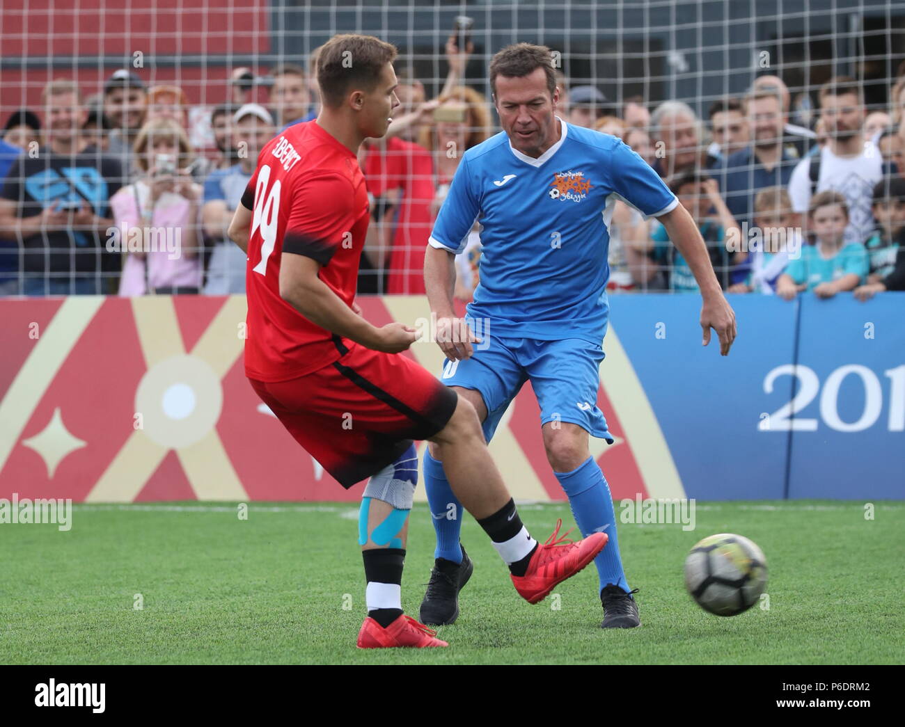 Moscow Russia 29th June 18 Moscow Russia June 29 18 German Football Player Lothar Matthaus R In A 18 Kindness Cup Kubok Dobroty Football Match Between Millenium United And Zvyozdy Dobroty Moscow Russia 29th June 18 Moscow Russia June 29 18 German Football Player Lothar Matthaus R In A 18 Kindness Cup Kubok Dobroty Football Match Between Millenium United And Zvyozdy Dobroty