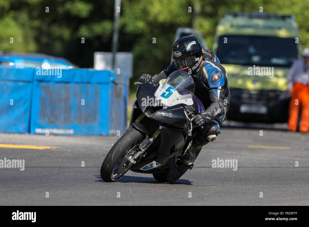 Enniskillen, County Fermanagh, Northern Ireland. 29th June, 2018. Irish Road Race Motorcycle Championships; Thomas Maxwell qualified in 4th place in the SuperSports Credit: Action Plus Sports/Alamy Live News Stock Photo