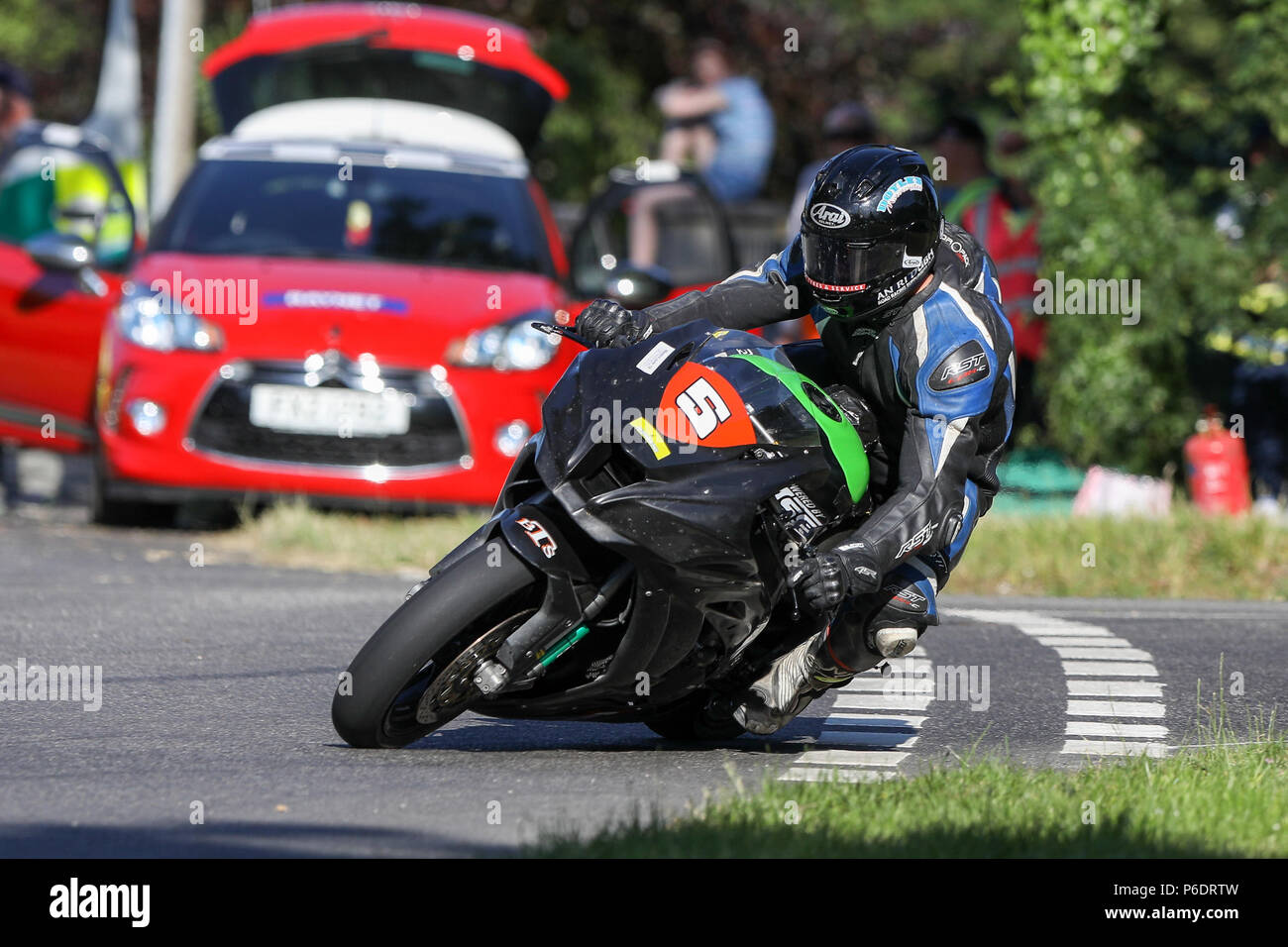 Enniskillen, County Fermanagh, Northern Ireland. 29th June, 2018. Irish Road Race Motorcycle Championships; Thomas Maxwell qualifies in 3rd place for Saturdays Superbike race Credit: Action Plus Sports/Alamy Live News Stock Photo