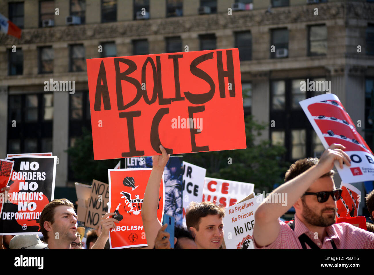 New York, USA, 29 June 2018. People marching to abolish ICE in New York City. Credit: Christopher Penler/Alamy Live News Stock Photo