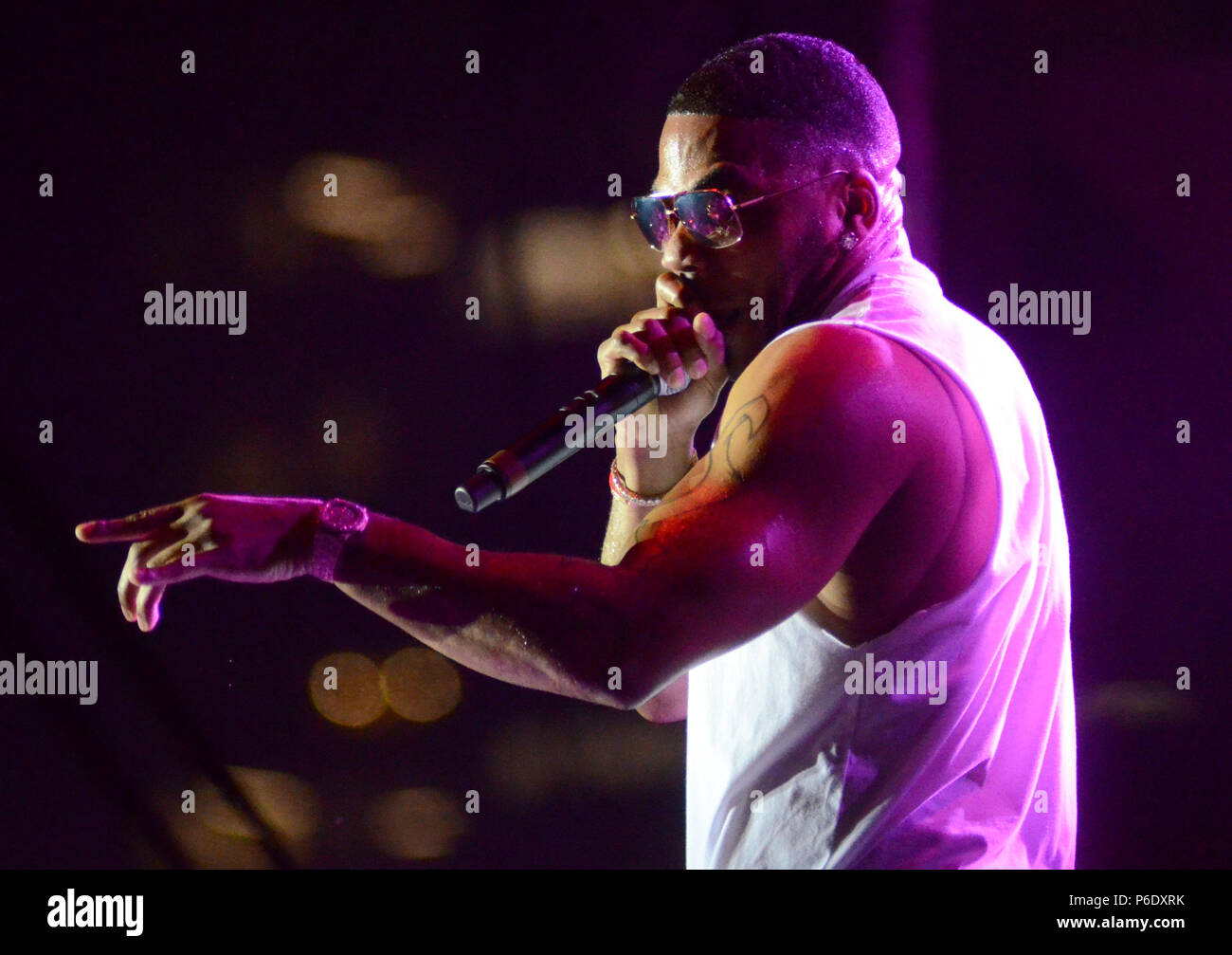 Milwaukee, Wisconsin, USA. 28th June, 2018. Rap artist Nelly performs