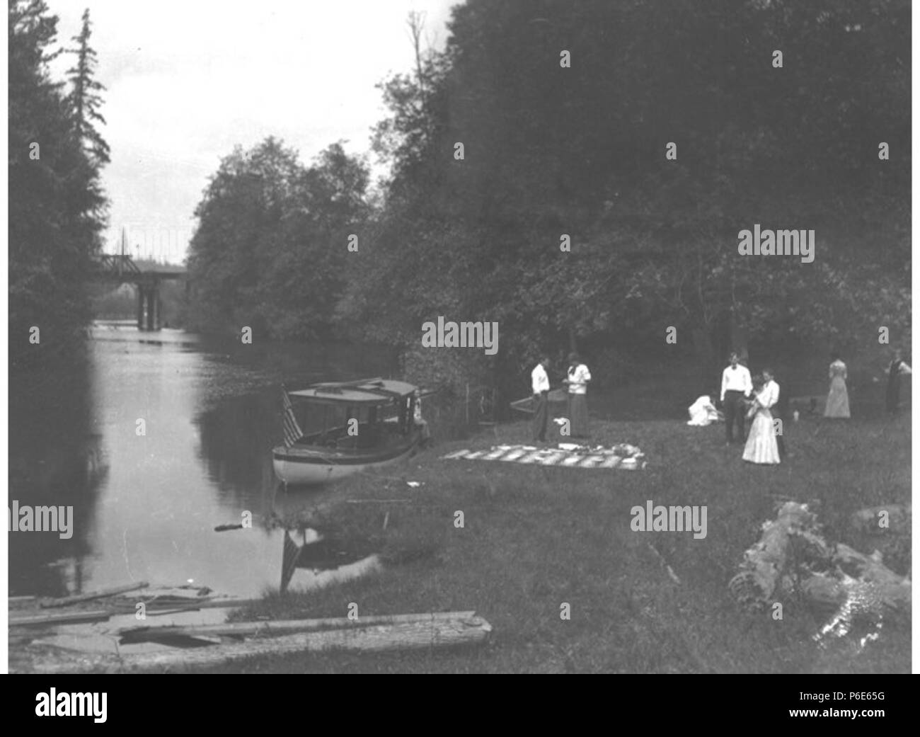 English Picnickers Preparing Dinner Next To The Kiehl Family Gas