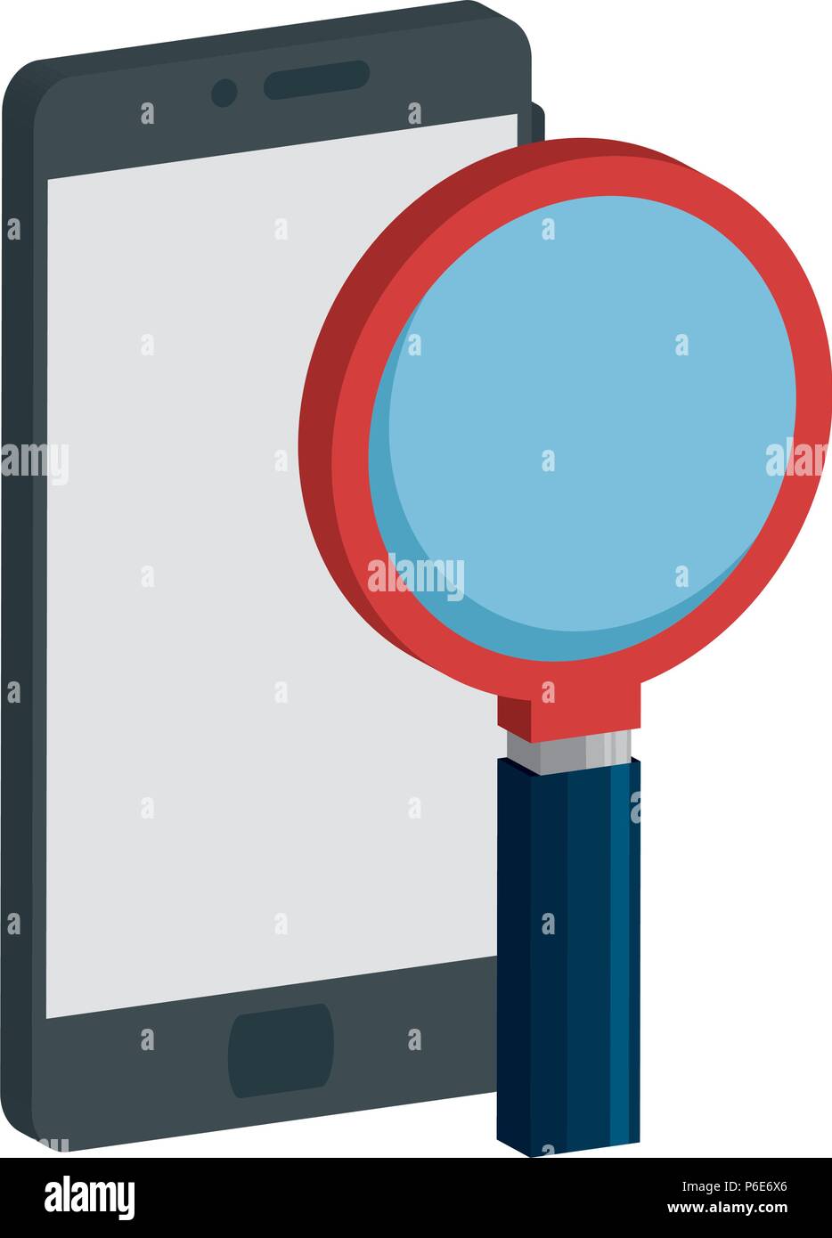 smartphone device with magnifying glass Stock Vector Image & Art Alamy