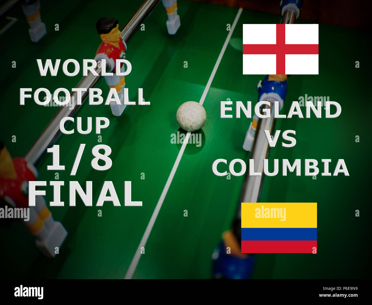 Russia 2018, football match. Final. One Eighth Of Cup. Match England VS Columbia. Stock Photo