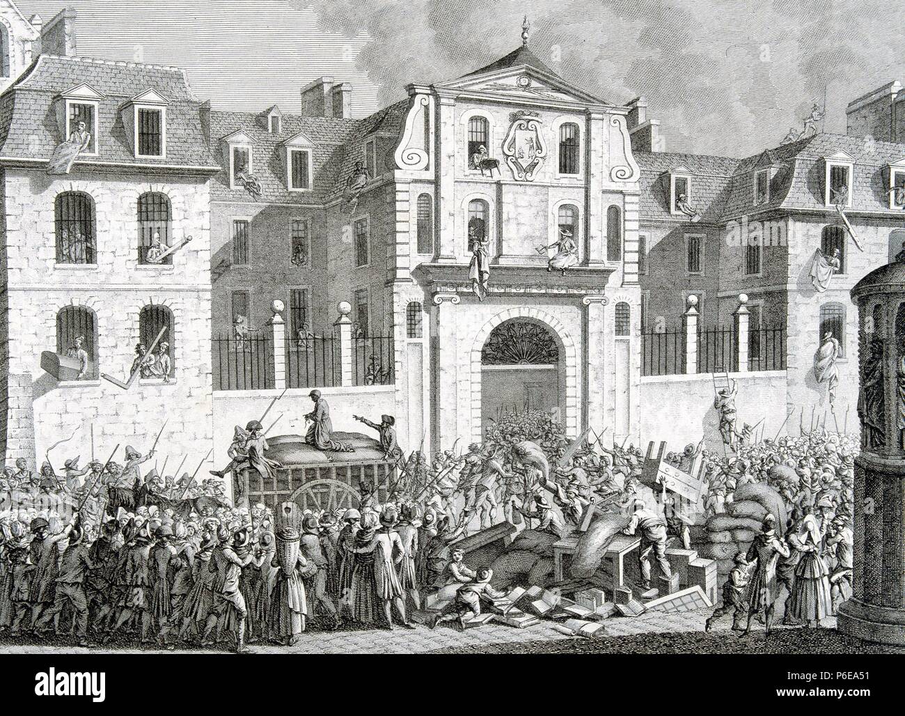 HISTORIA DE FRANCIA. REVOLUCION FRANCESA. 1789 - 1799. PILLAJE EN LA CASA DE SAN LAZARO , EL 13 DE JUNIO DE 1789. GRABADO. BIBLIOTECA NACIONAL. MADRID. Stock Photo
