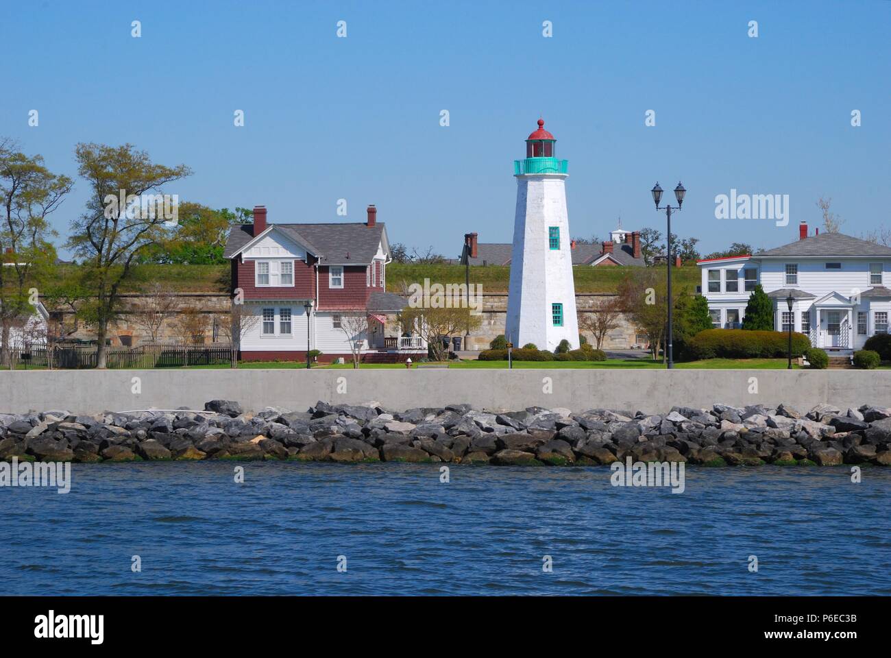 Historic Fort Monroe National Monument, just outside Hampton Roads in Chesapeake Bay at Hampton, Virginia USA Stock Photo