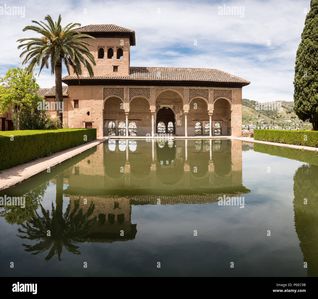 View of the residence El Partal, a part of historical castle complex Alhambra in Granada. Andalusia, Spain Stock Photo