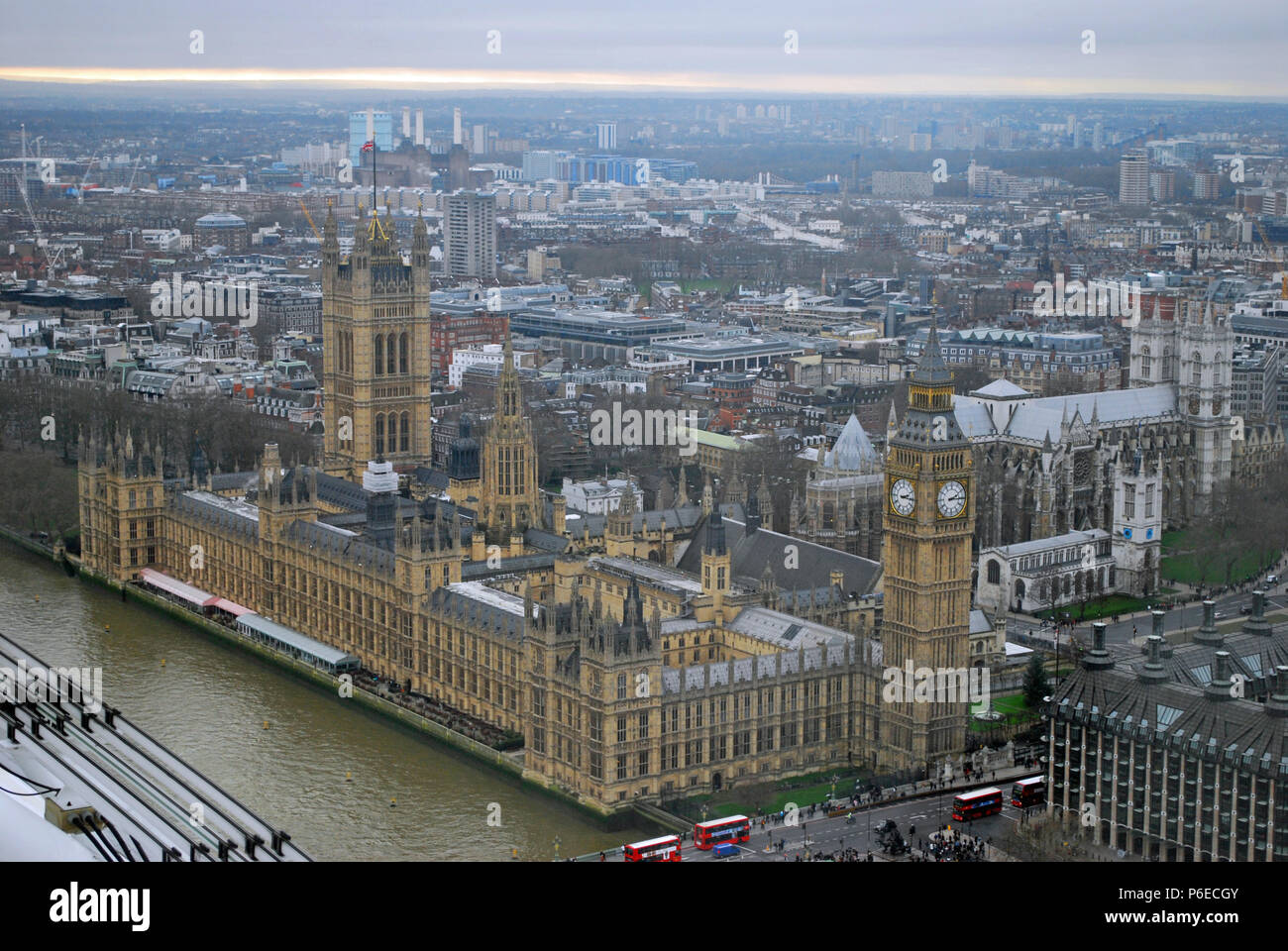 Big Ben from London Eye Stock Photo