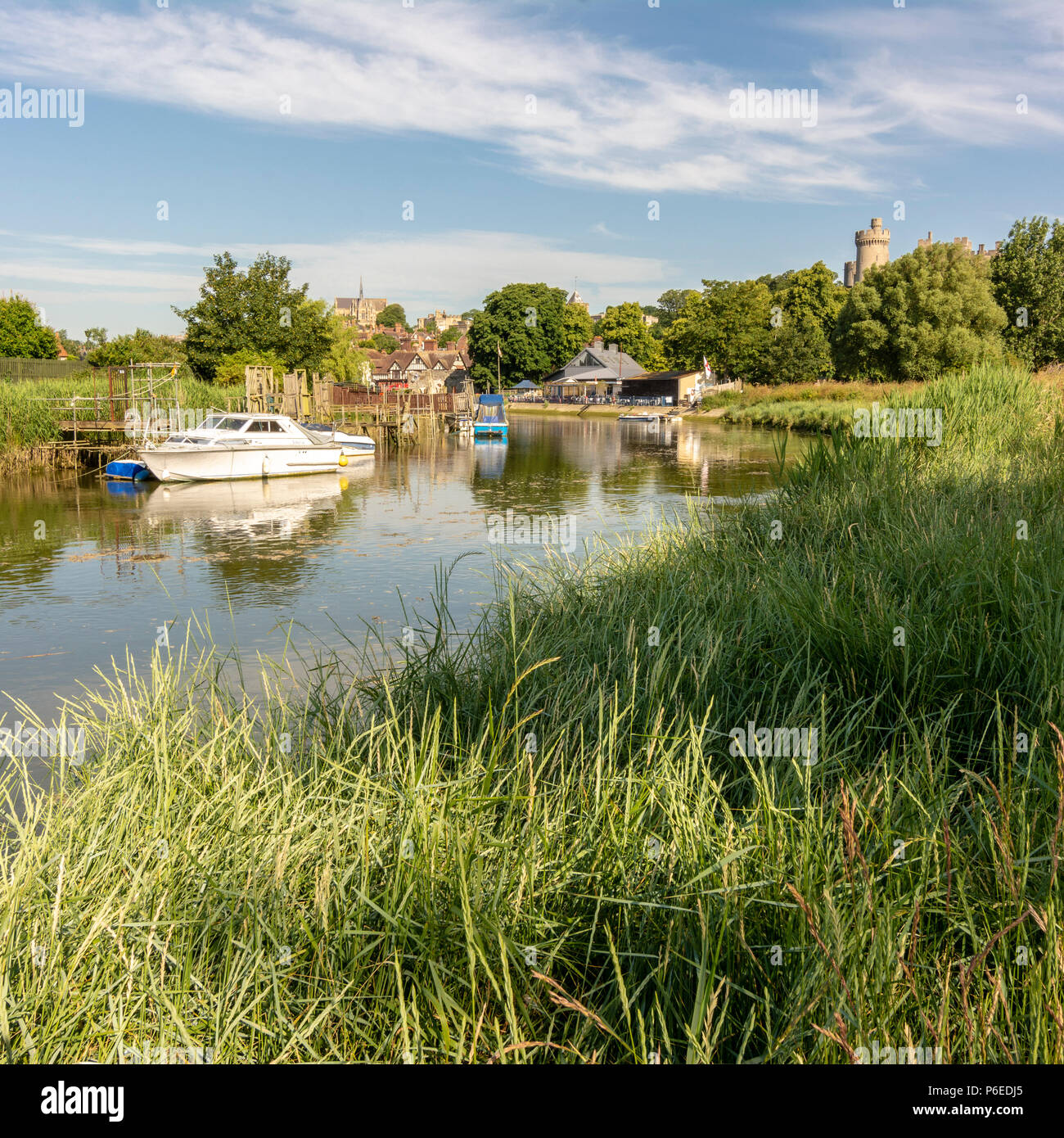 The River Arun with Arundel Castle just visible in the middle