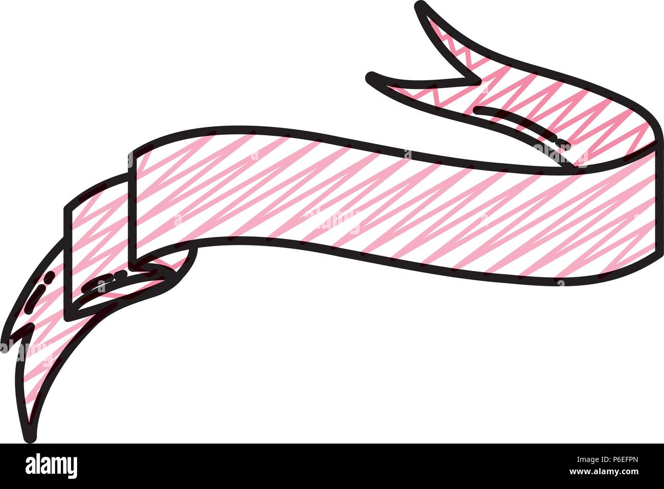 doodle art ribbon style decoration object vector illustration Stock ...