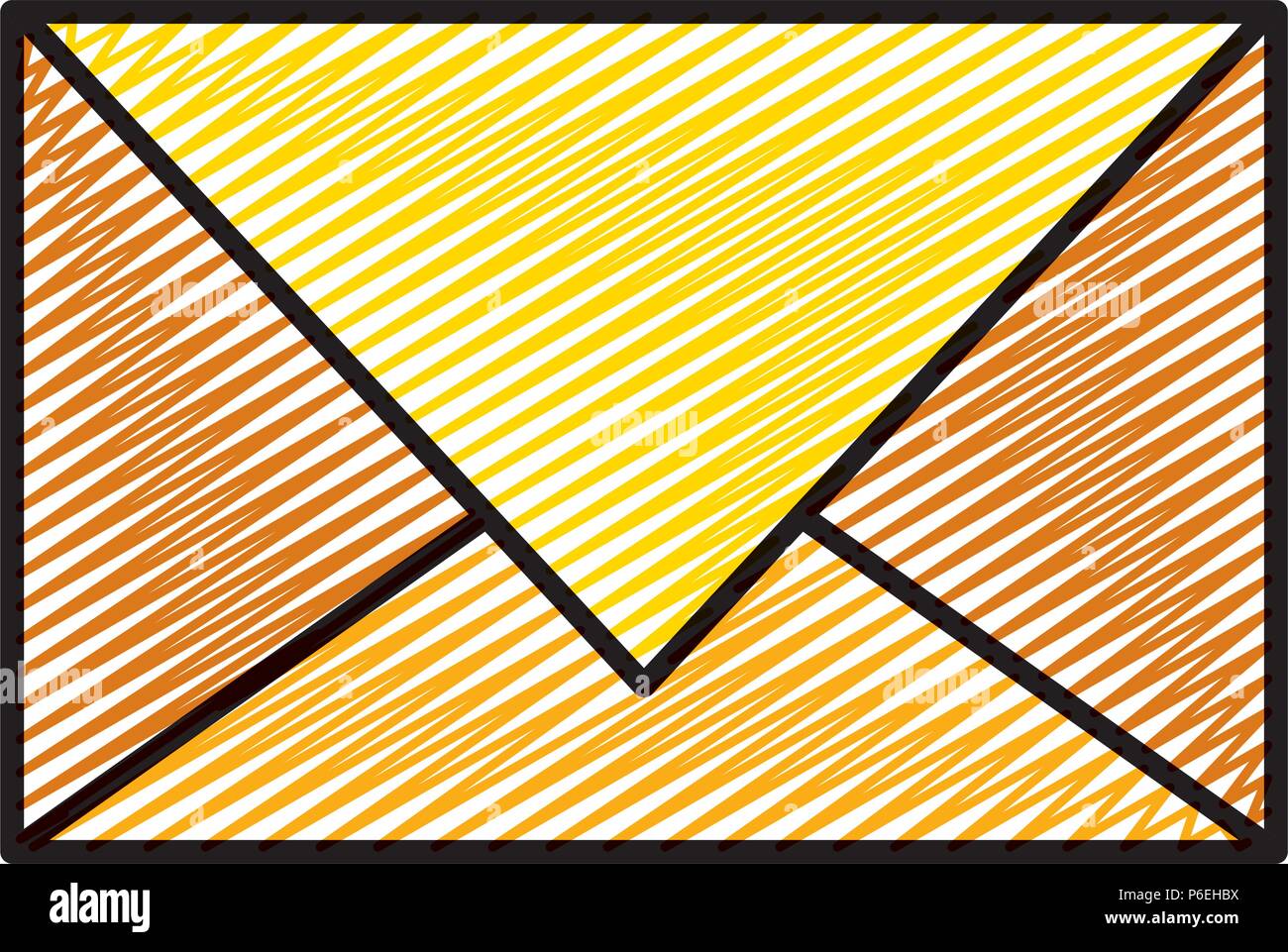 doodle e-mail message letter text style vector illustration Stock ...