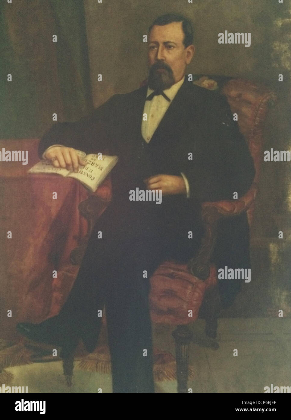 Español: Retrato oficial del Presidente Justo Rufino Barrios . 1880 7 Barriosretrato Stock Photo