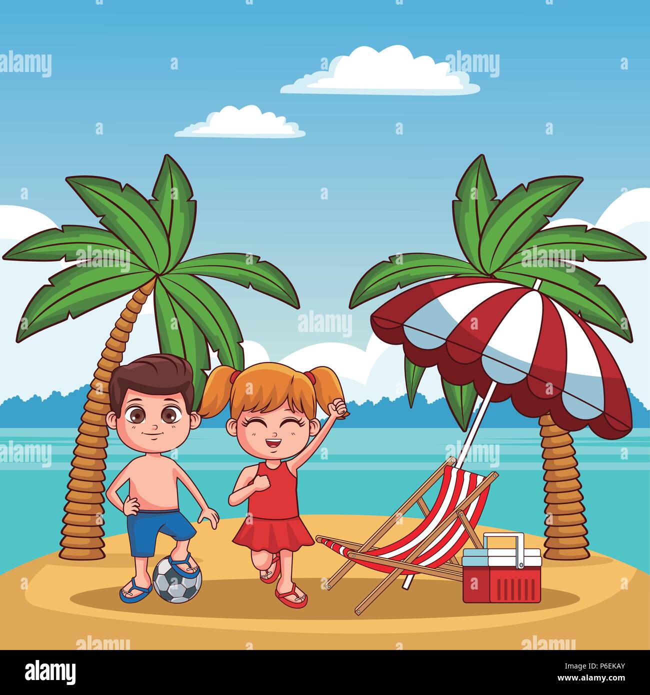 Cute kids playing beach summer cartoon vector illustration graphic design Stock Vector Image & Art - Alamy Cute kids playing beach summer cartoon vector illustration graphic design Stock Vector Image & Art - Alamy