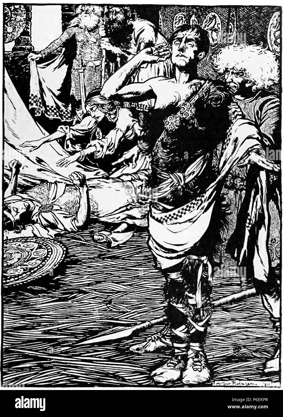 English: 'There broke forth a wailing and a lamentation' by Arthur ...