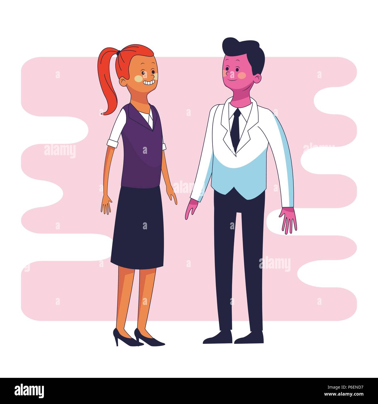Businessman and business woman cartoon vector illustration graphic ...
