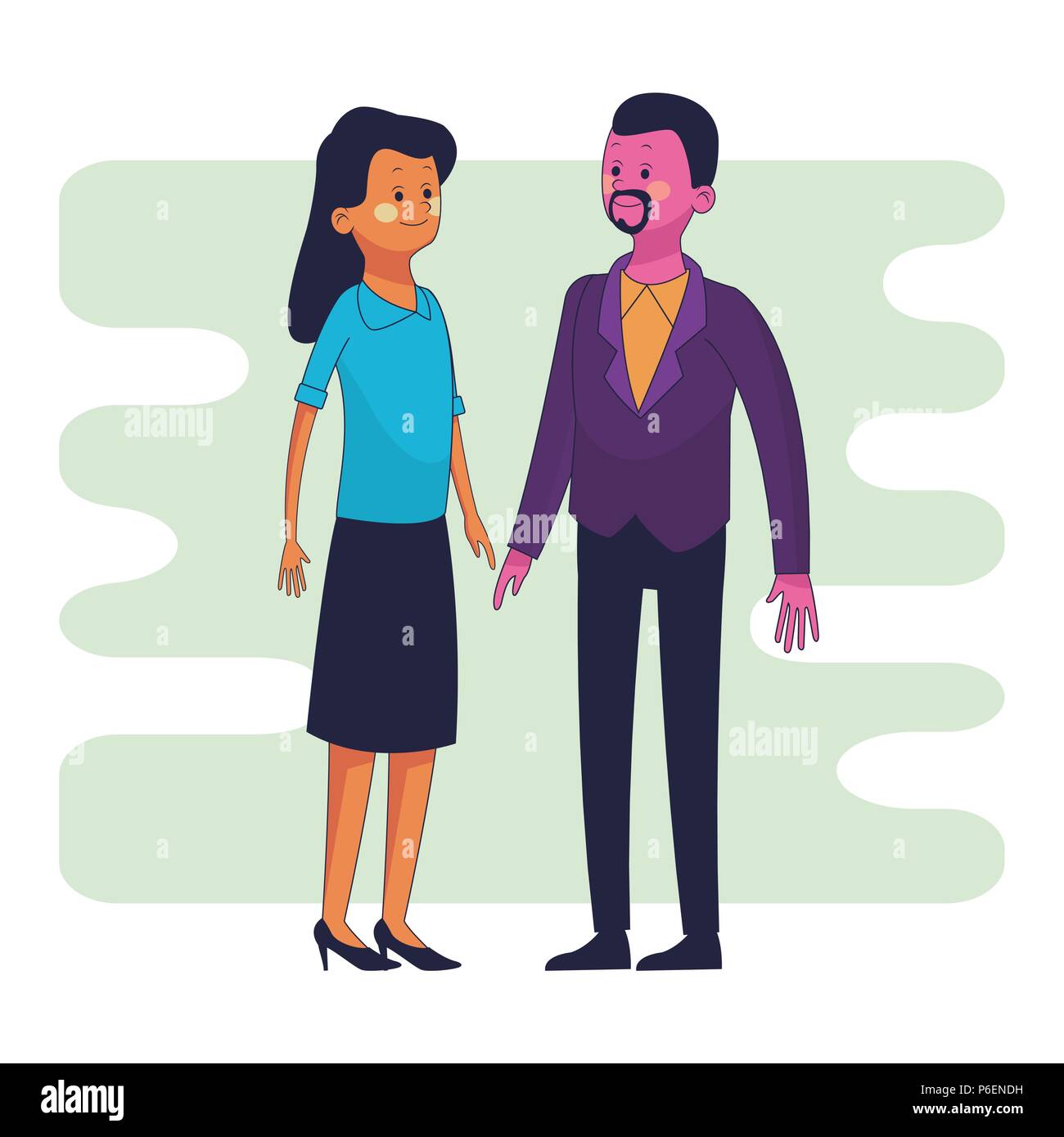 Businessman and business woman cartoon vector illustration graphic ...