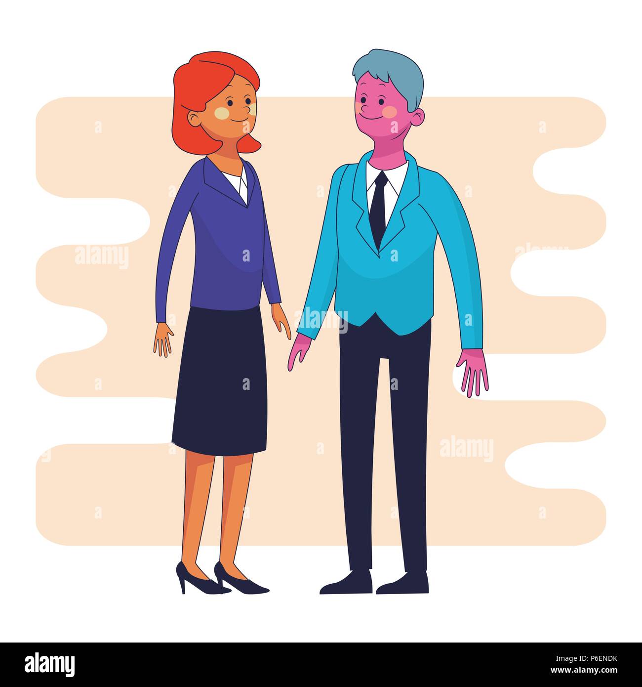 Businessman and business woman cartoon vector illustration graphic ...