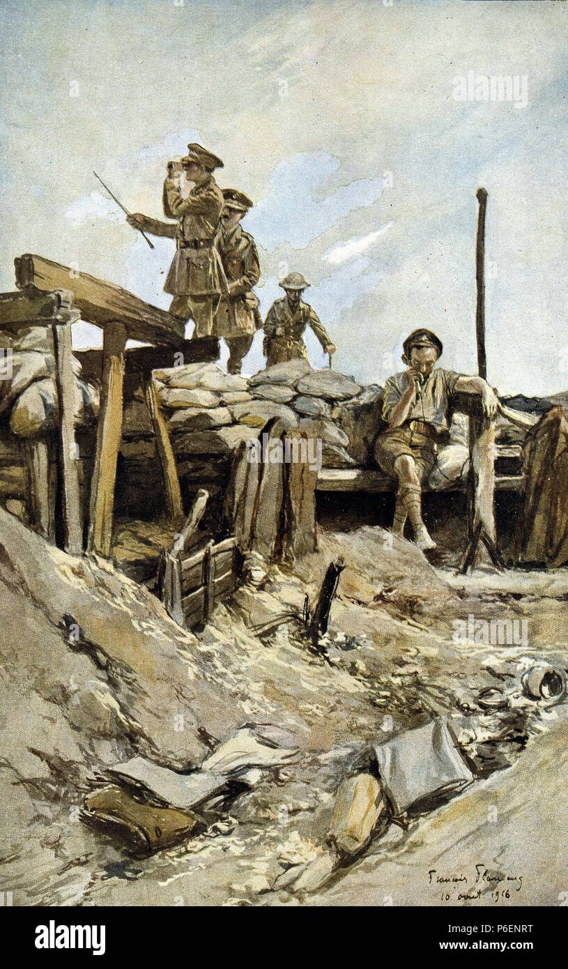 Primera Guerra Mundial 1914 1918 Conflicto Que Enfrento A Alemania Y Austria Hungria A La Que Se Unieron Luego Mas Paises Puesto De Observacion Aleman Ano 1917 Grabado De L Illustration Stock Photo Alamy