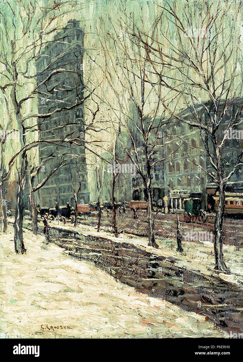 . The Flatiron Building, New York  between 1903 and 1905 41 Ernest Lawson - The Flatiron Building, New York (02) Stock Photo