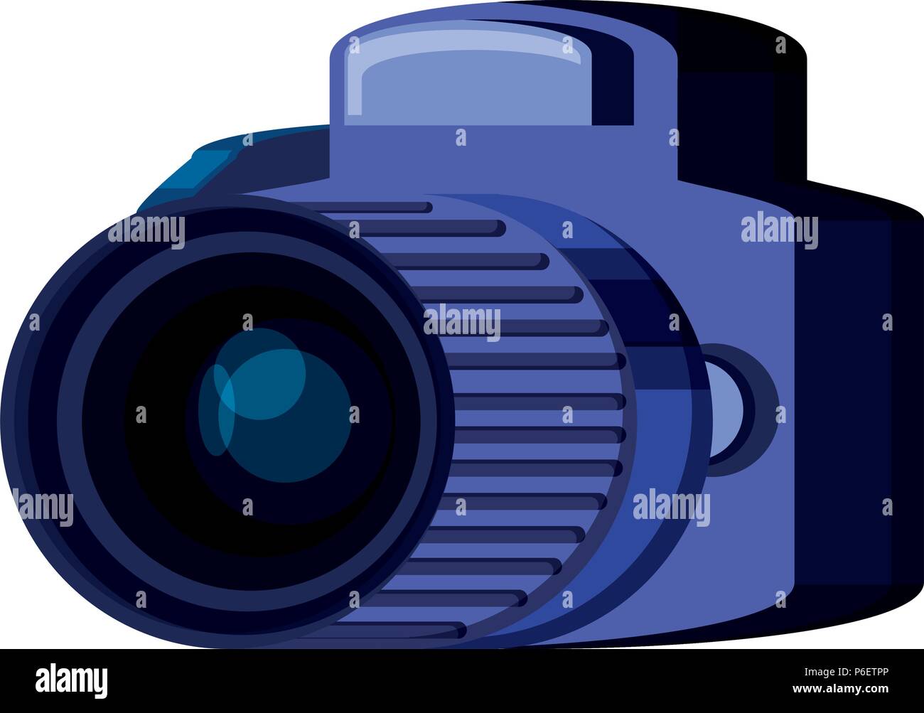 photographic camera icon over white background, vector illustration ...