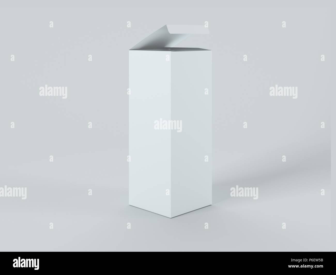 Open white box isolated on white background Stock Photo - Alamy