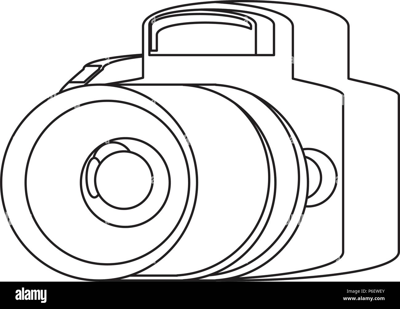 photographic camera icon over white background, vector illustration ...