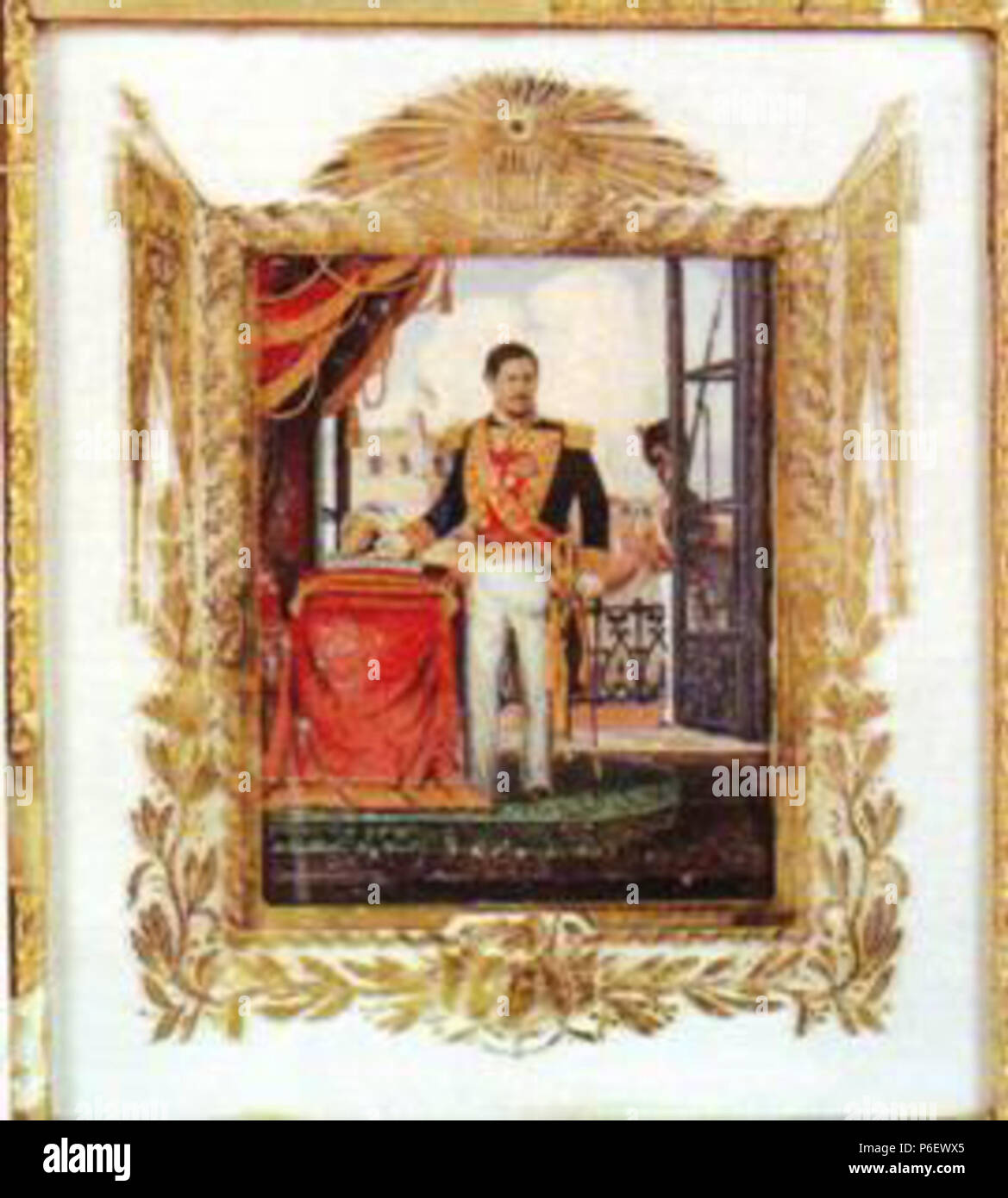 Español: Cuadro del general Rafael Carrera, fundador de la República de Guatemala. 1850 9 Carrerafundador Stock Photo