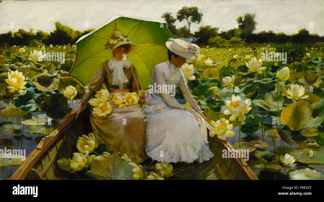 English Lotus Lilies Francais Nenuphars 18 10 Charles Courtney Curran Lotus Lilies Stock Photo Alamy