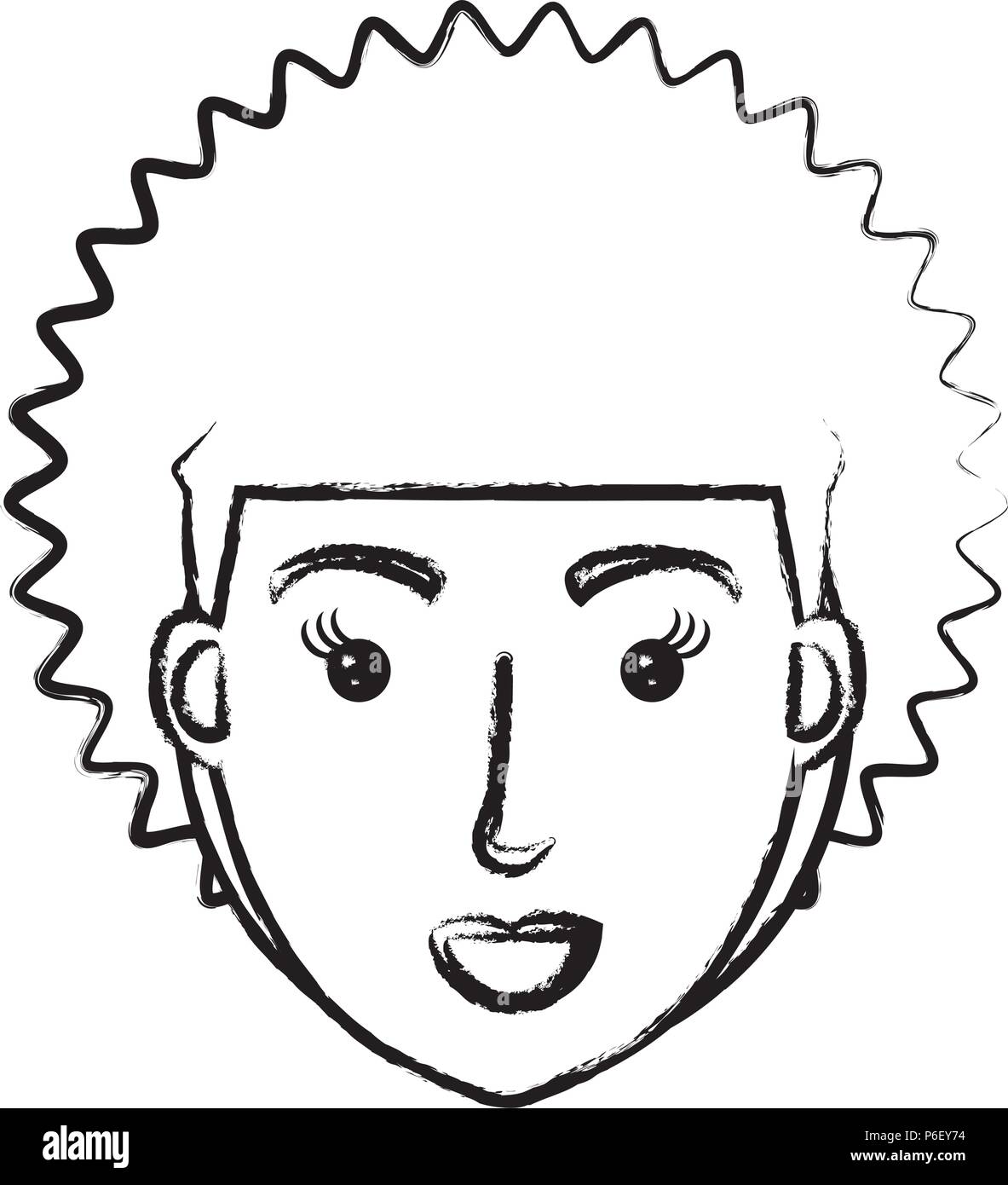 cartoon woman with afro hairstyle over white background, vector ...