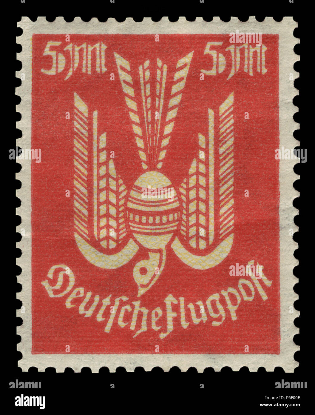 Stamp description / Briefmarkenbeschreibung Deutsch: Flugpost-Markenserie  Holztaube English: airmail stamp series “wooden dove” Ausgabepreis: 5 Mark  First Day of Issue / Erstausgabetag: Juli 1922 Michel-Katalog-Nr: 218 (Deutsches  Reich) . 11 October 2010