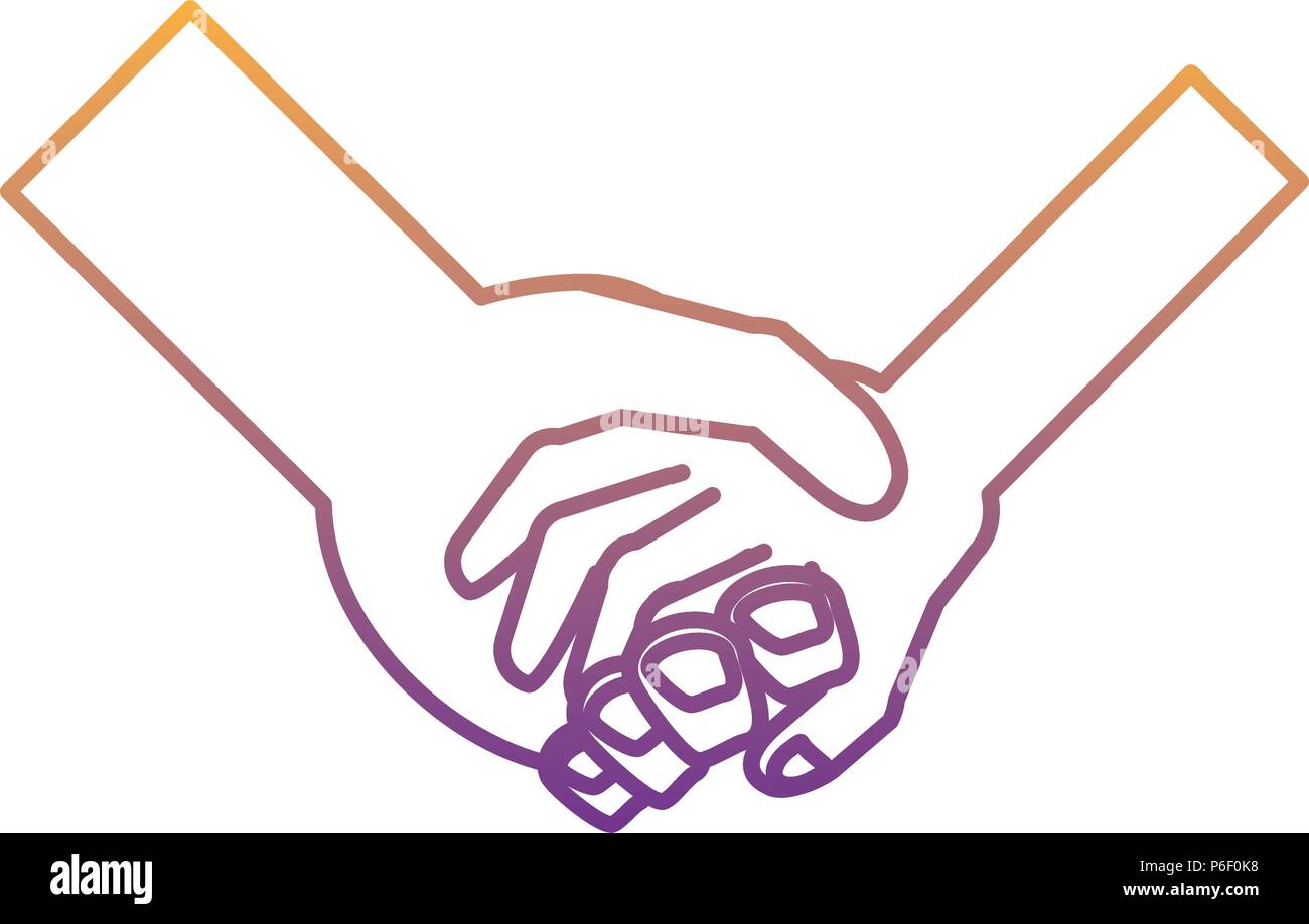 holding hands icon over white background, vector illustration Stock ...