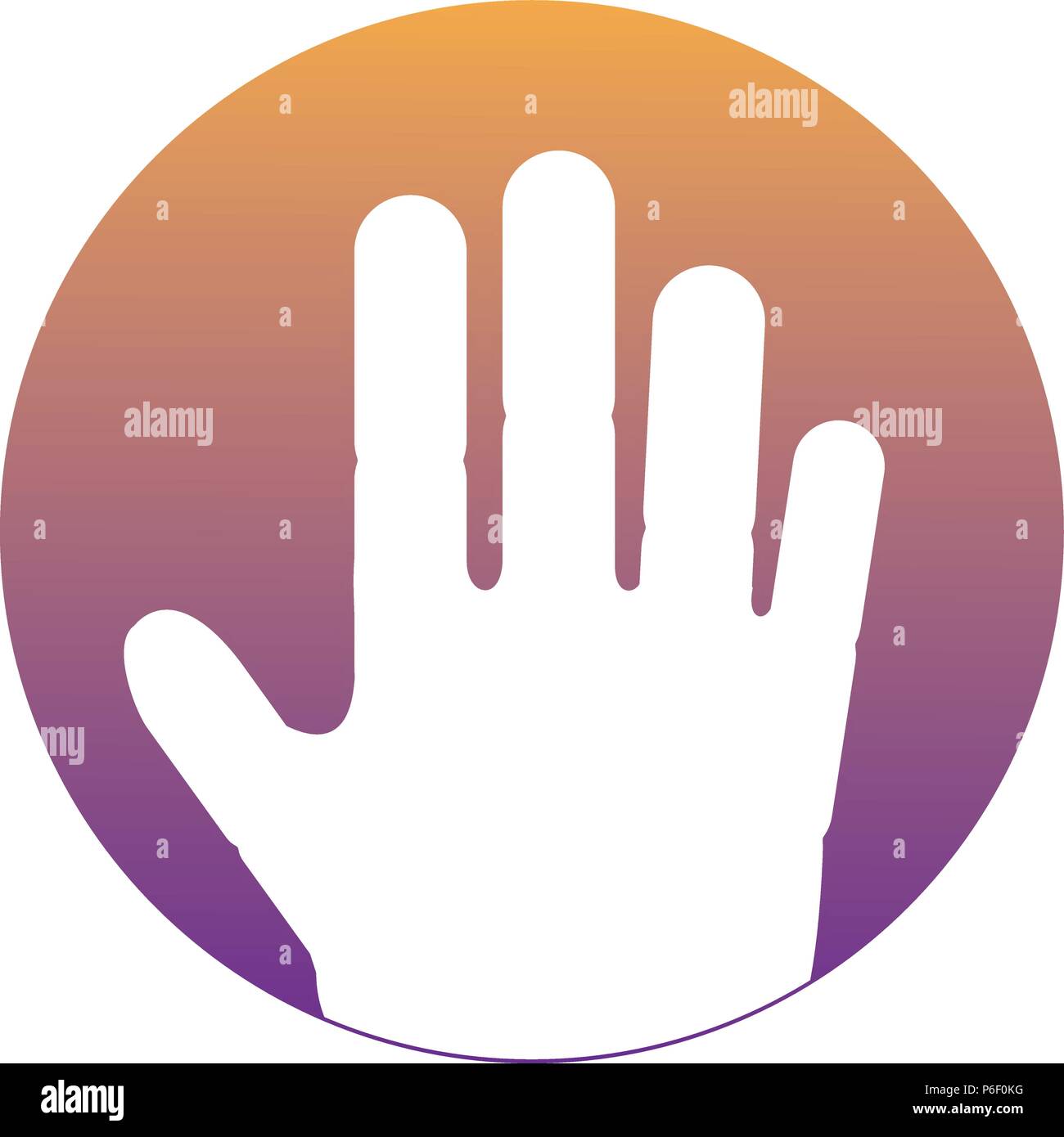 open hand icon over white background, vector illustration Stock Vector ...