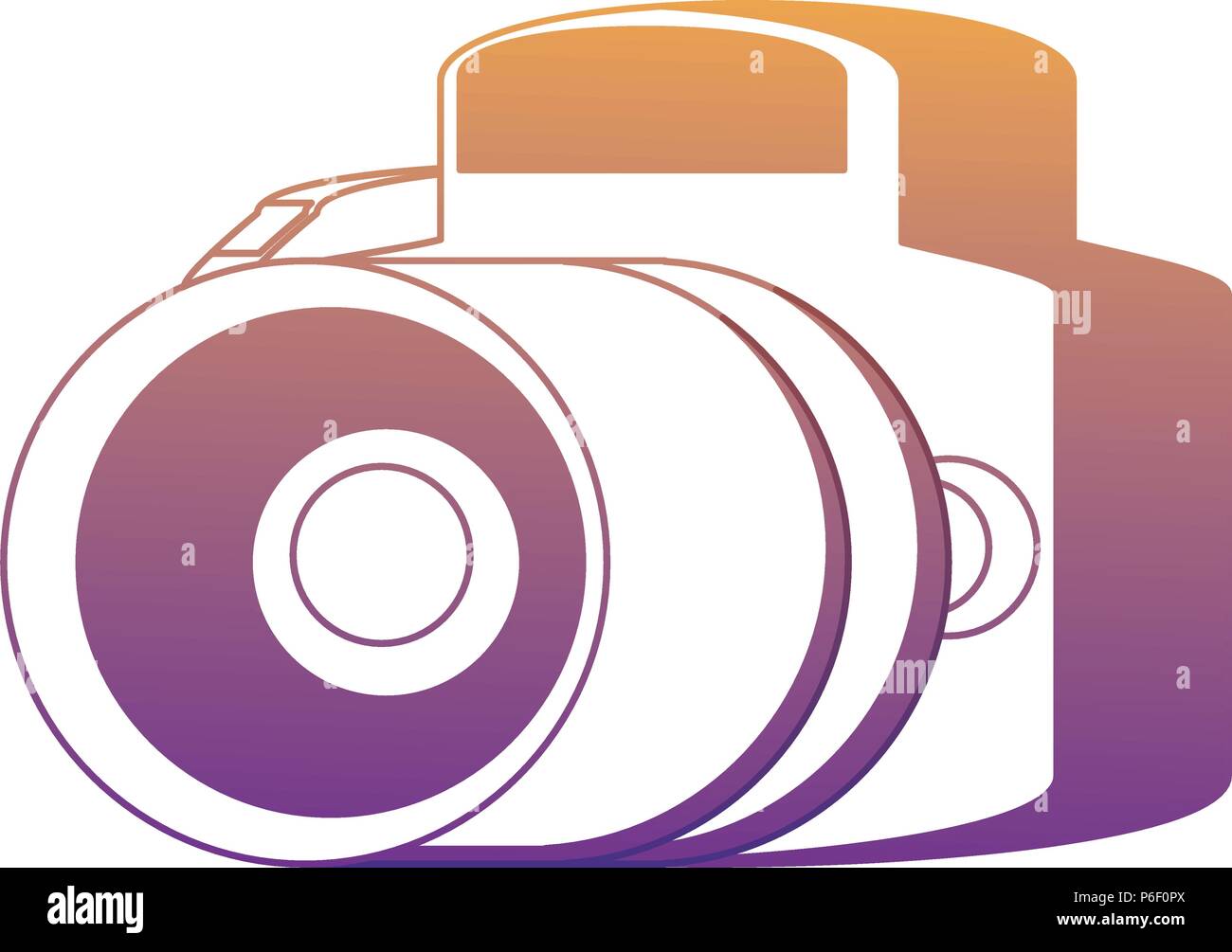photographic camera icon over white background, vector illustration ...