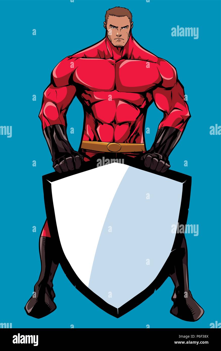 Superhero Holding Shield 2 Stock Vector