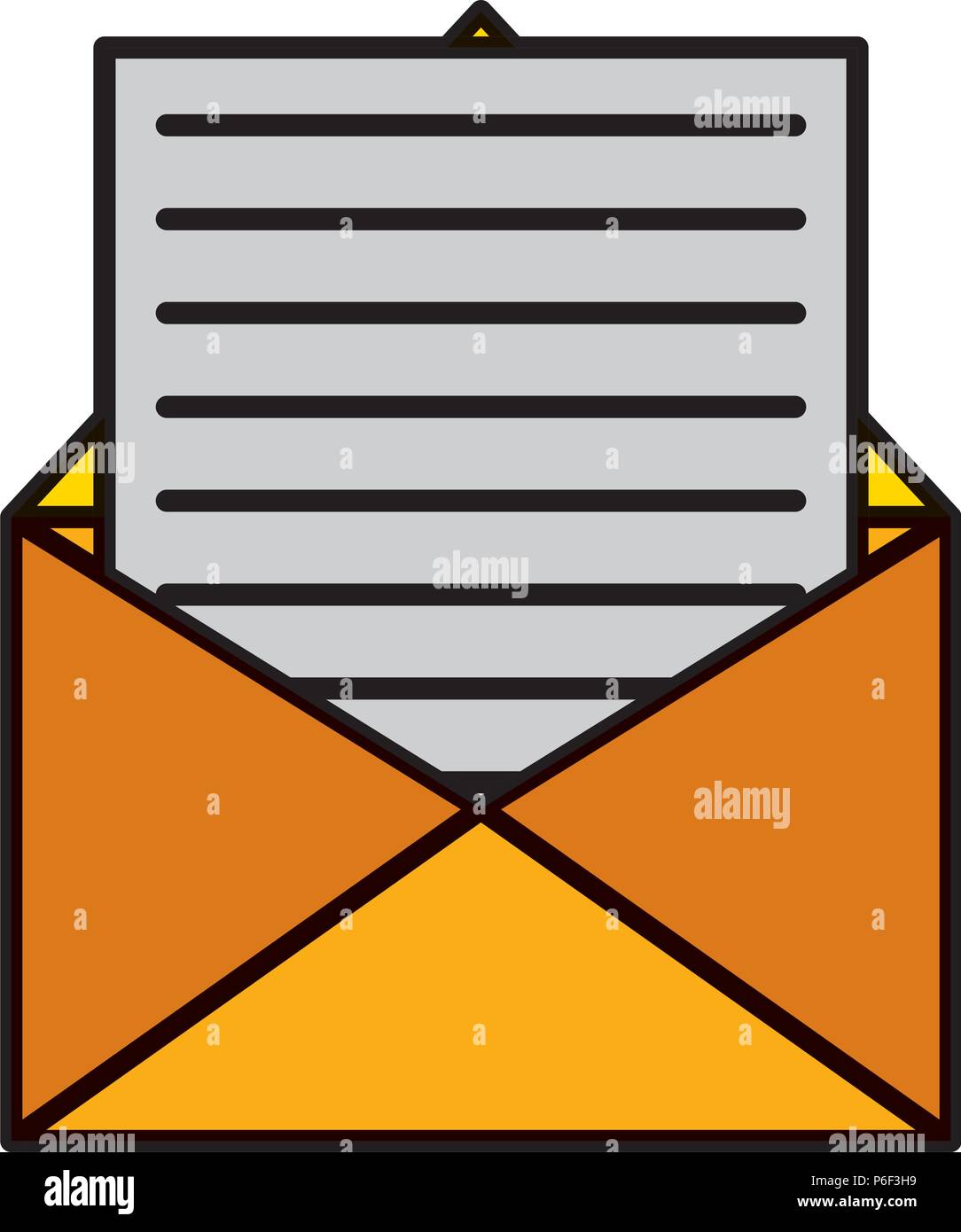 color e-mail message letter with document information Stock Vector ...