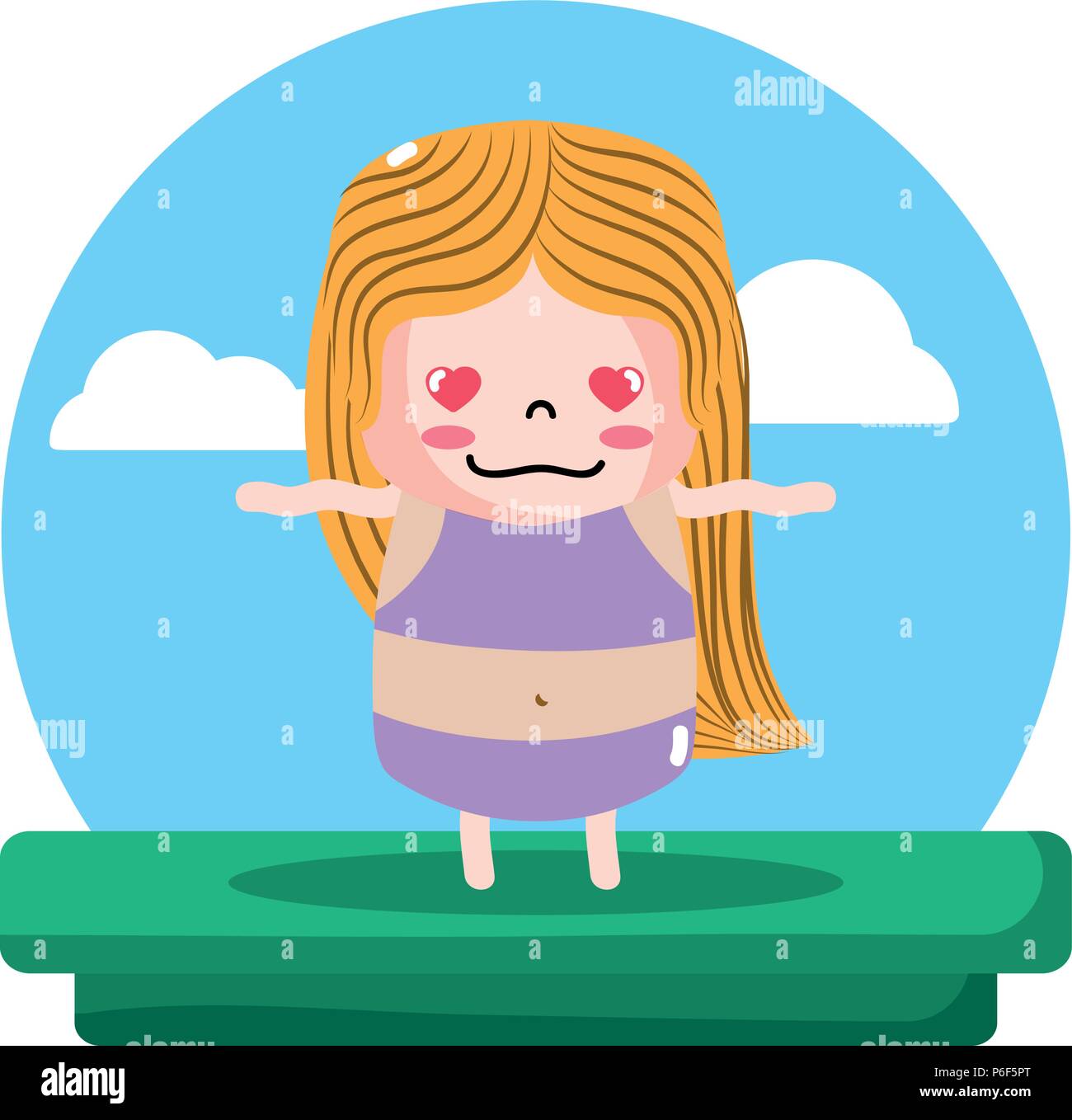 lovestruck girl with blouse and short in the landscape Stock Vector Image &  Art - Alamy