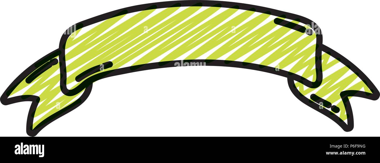 doodle ribbon decoration art object style vector illustration Stock ...