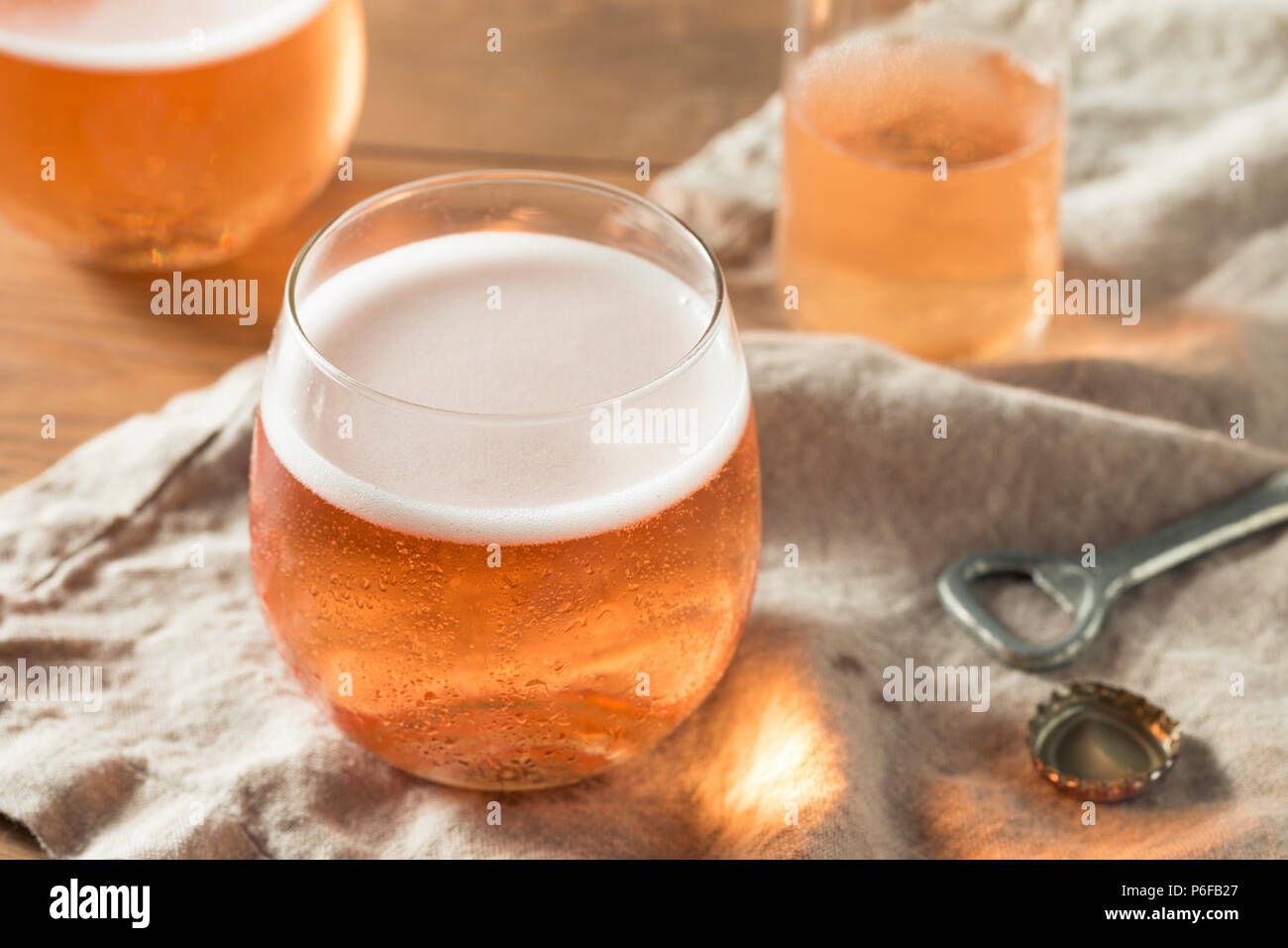 Alcoholic Sparkling Rose Cider in a Glass Stock Photo Alamy