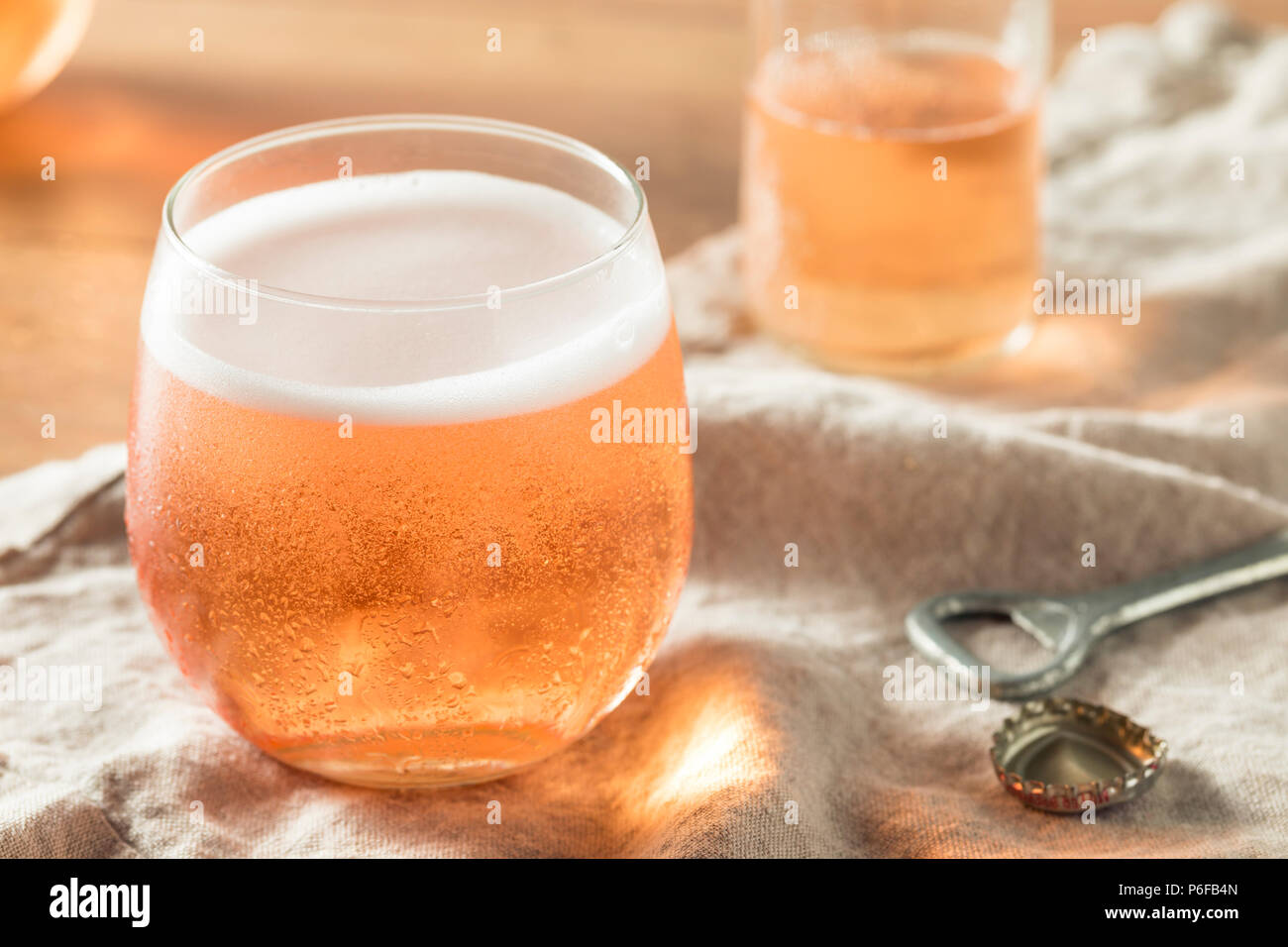 Alcoholic Sparkling Rose Cider in a Glass Stock Photo Alamy