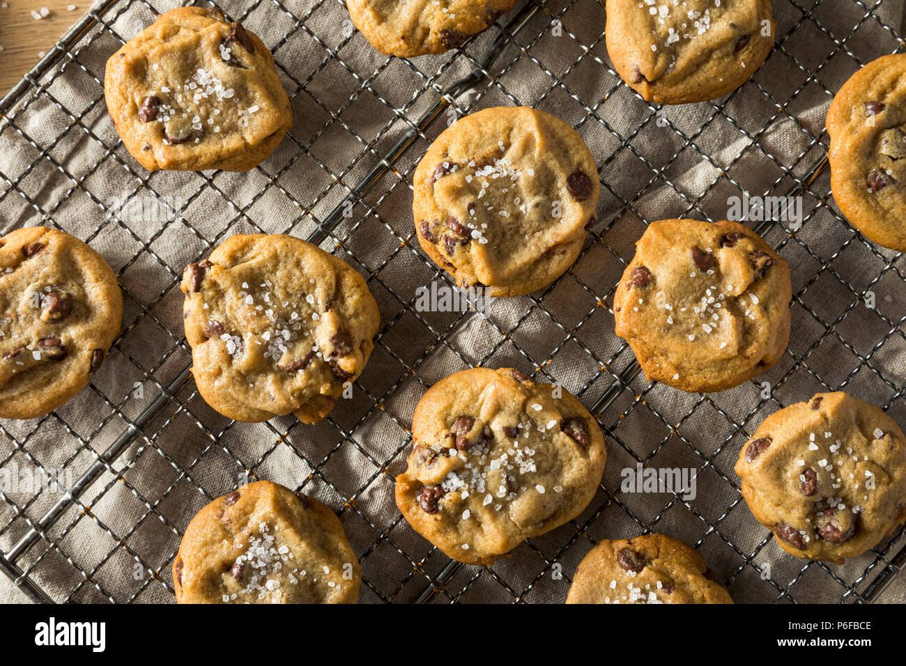 Homemade Sea Salt Chocolate Chip Cookies Ready to Eat Stock Photo Alamy