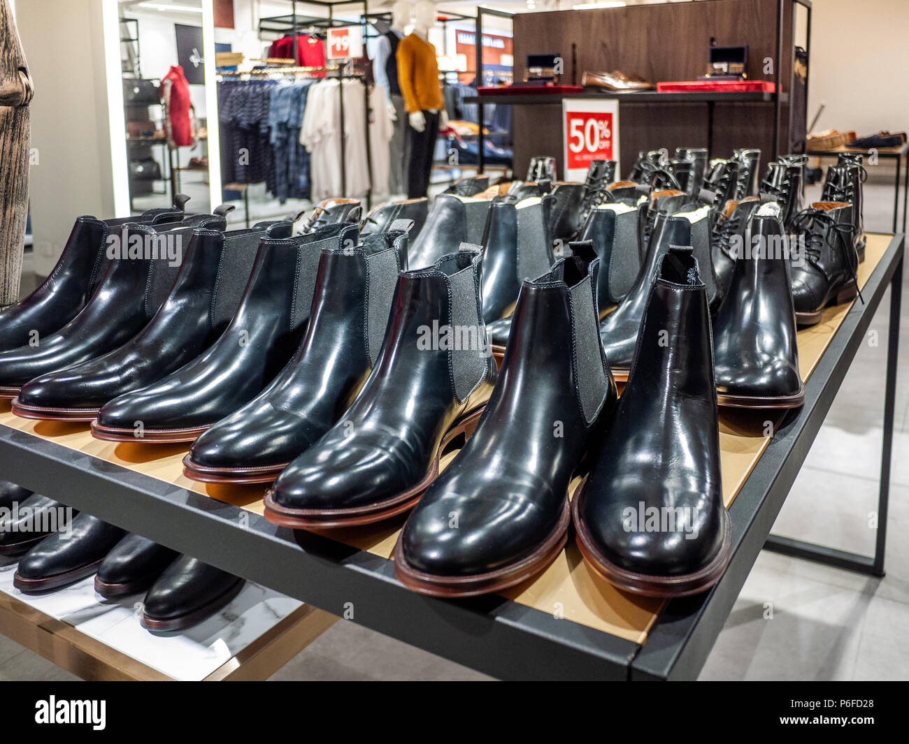 Men's leather boots displayed in 