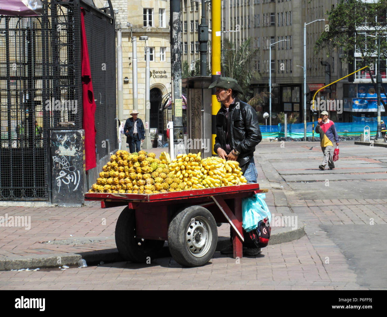 Fruit street vendor in Bogota, Colombia Stock Photo
