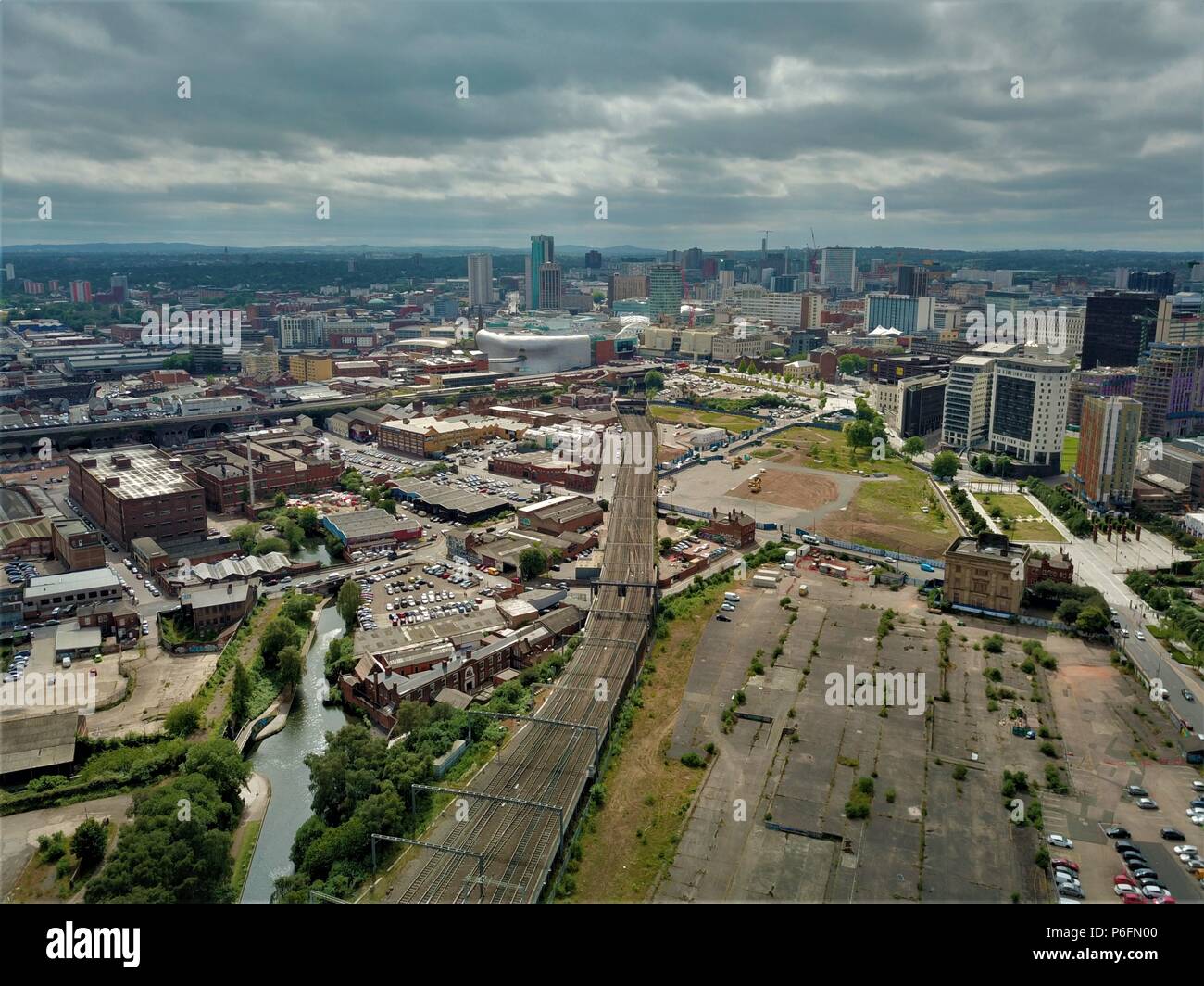 Birmingham England aerial photography, skyline drone photo Stock Photo