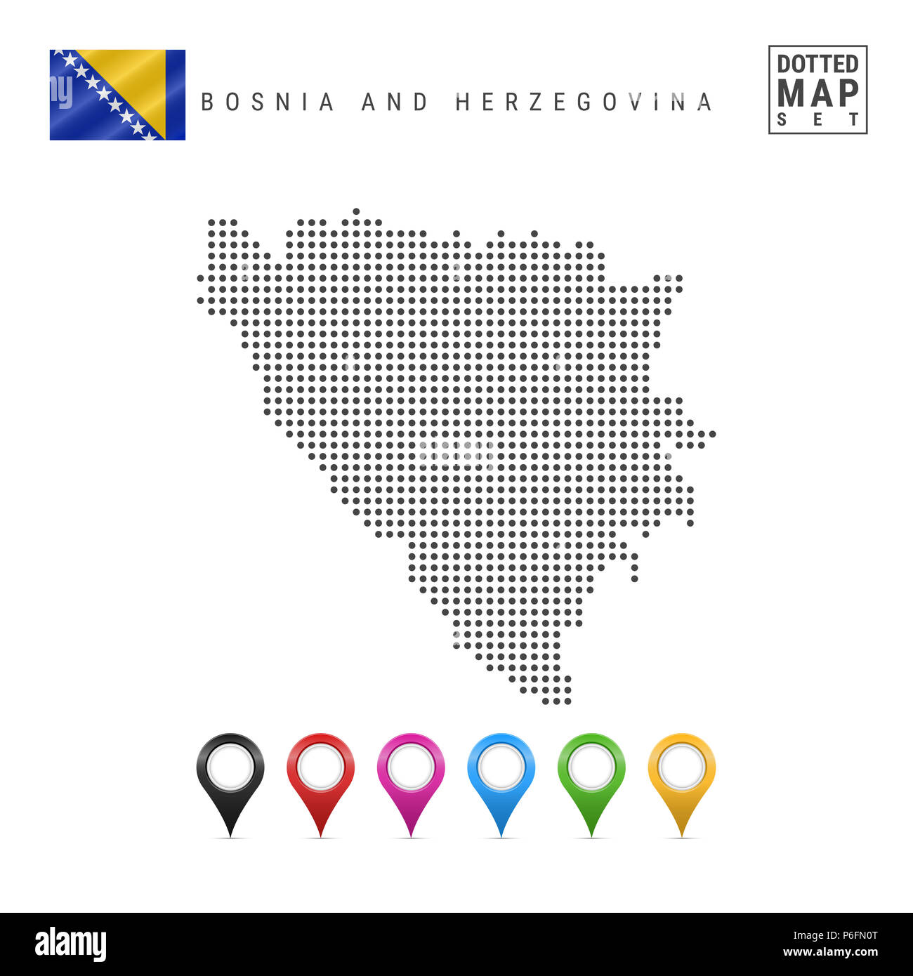 Bosnia And Herzegovina Flag Map Sticker Decal – Multicolored Car/Truck/Laptop