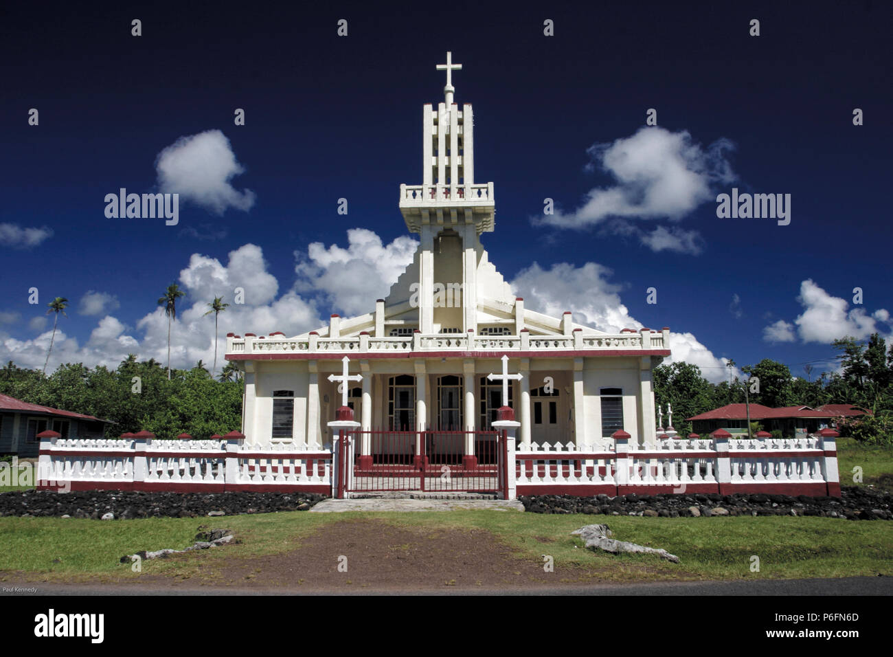 Large Church in Upolu, Western Samoa Stock Photo
