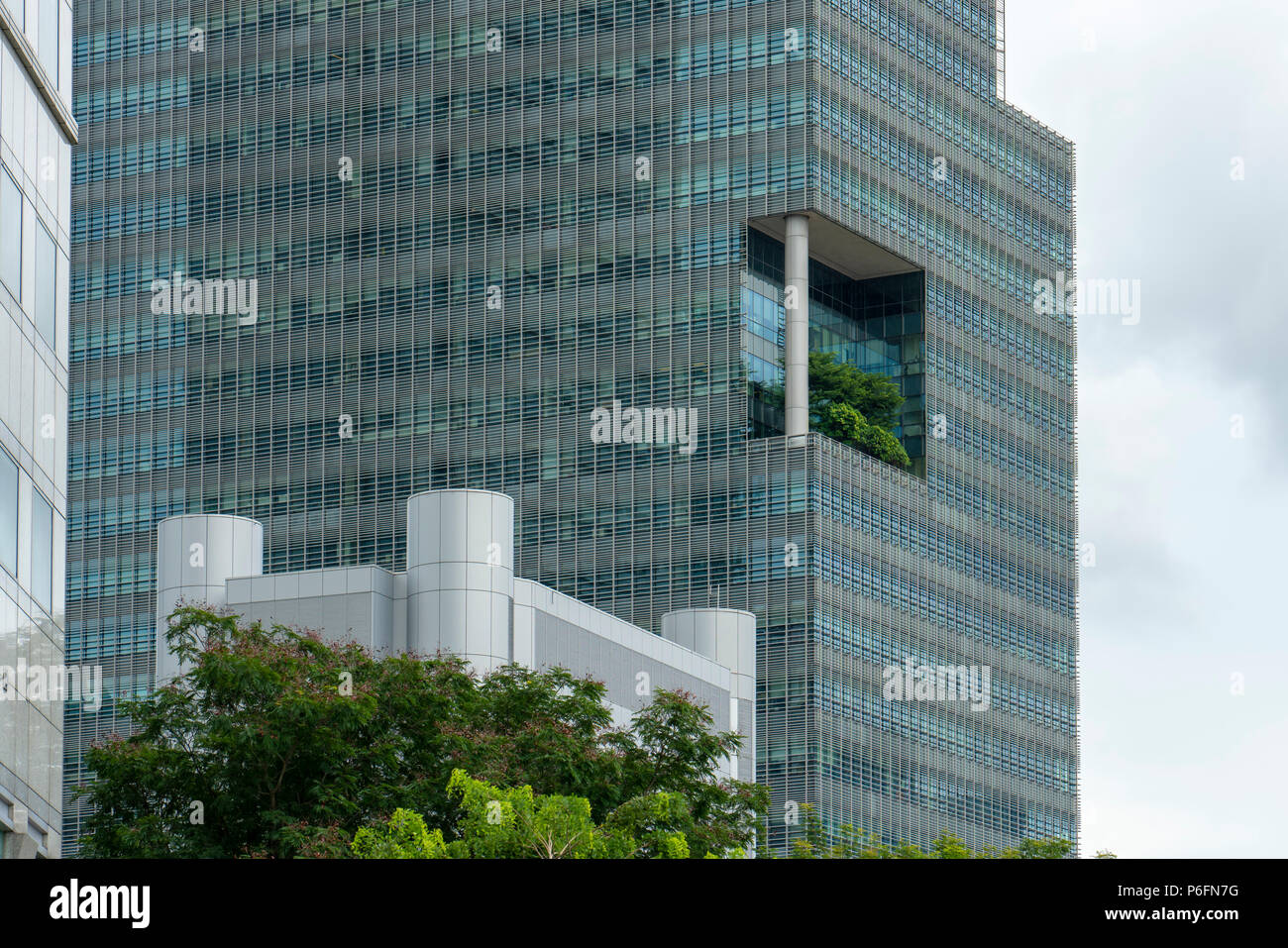 Singapore  - June 30, 2018: Central Business district futuristic building Stock Photo
