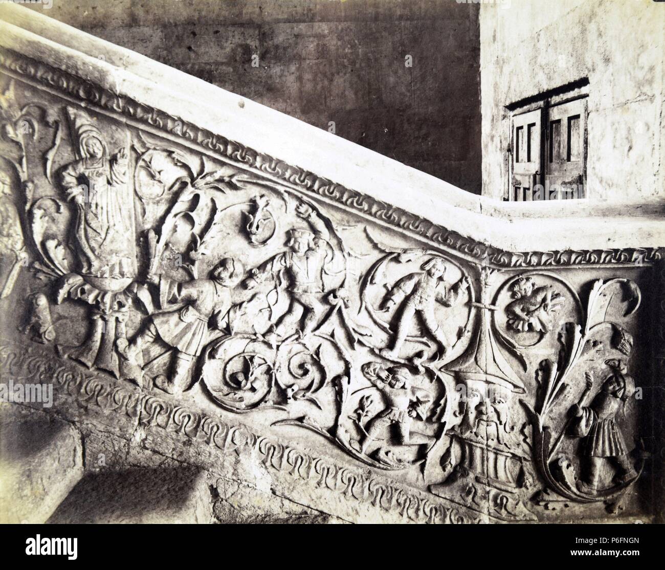 Salamanca, Detalle de la escalera de las Escuelas Mayores. Stock Photo